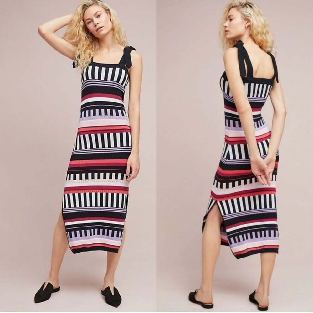 Anthropologie Knit Striped Piano Dress